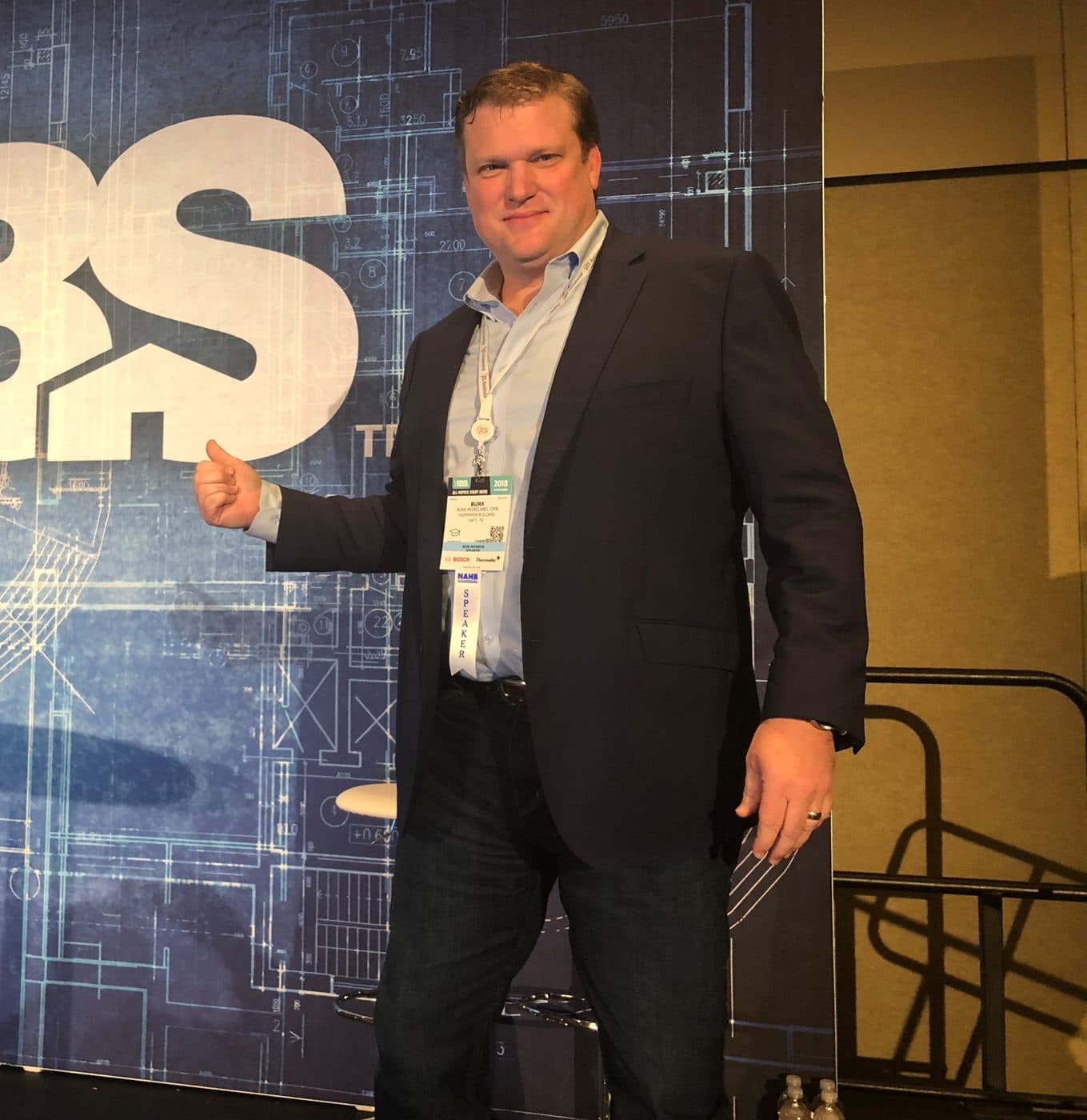 Burk Moreland on stage as a speaker at IBS 2018